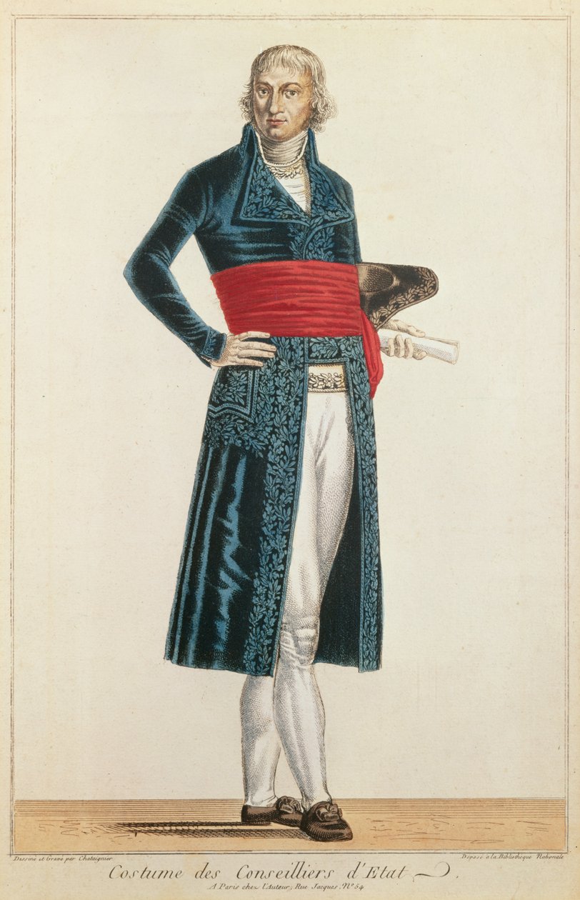 Államtanácsosi egyenruha, 1804-10 körül (színes metszet) alkotó: Alexis Chataigner