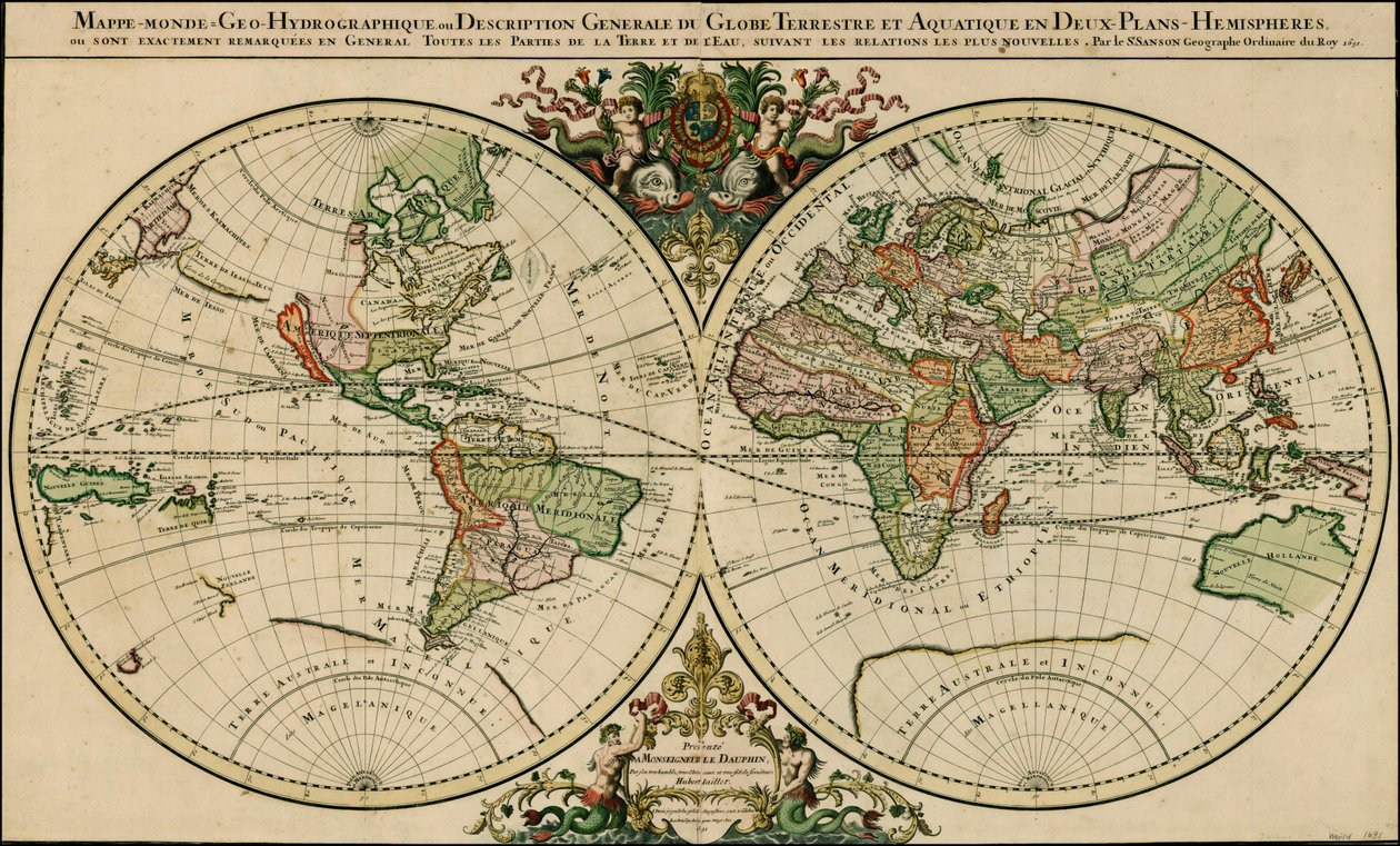 Alexis-Hubert Jaillot 1691-es világtérképe alkotó: Alexis Hubert Jaillot