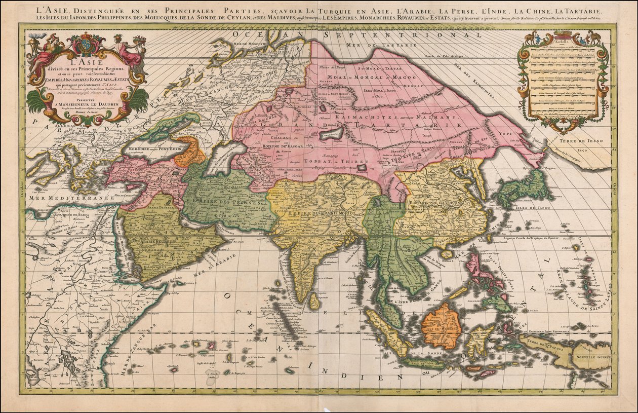 Ázsia 1692-es térképe Hubert Jaillot-tól alkotó: Alexis Hubert Jaillot