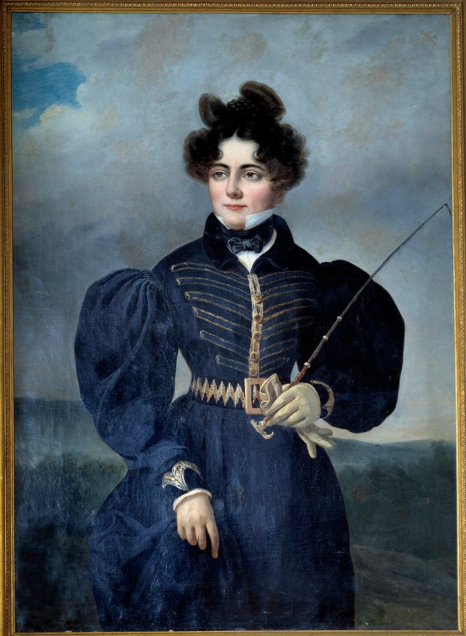 Sophie Dawes, Feucheres bárónő (1790-1840) portréja vadászruhában Alexis Valbrun (1803-1852) festménye 1830 V. 1,3x0,91 m Chantilly, Musee Conde alkotó: Alexis Leon Louis Valbrun