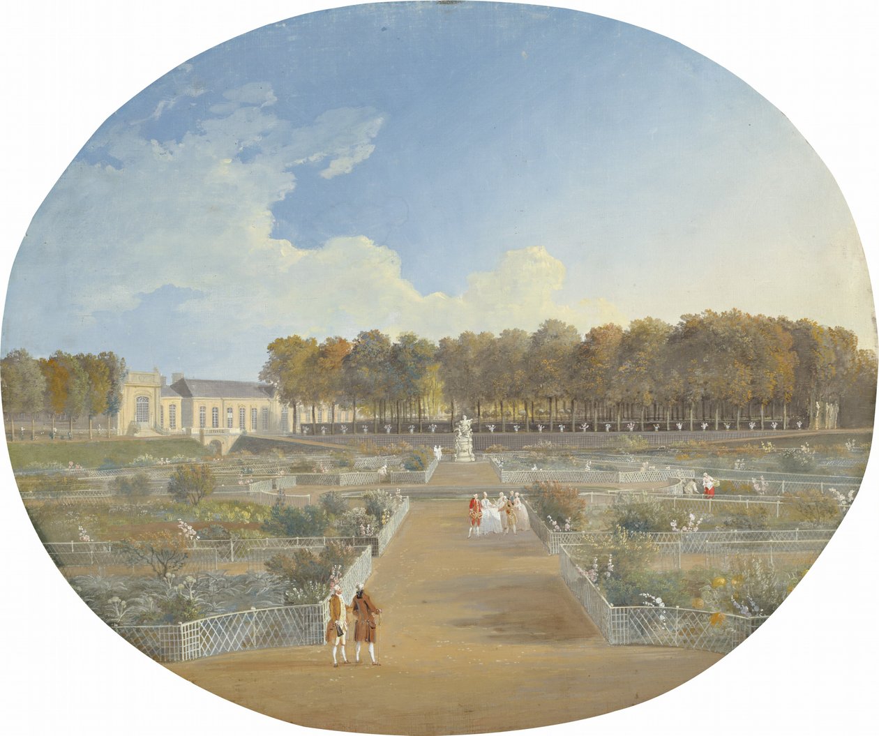 A Hôtel de Valentinois veteményeskertje Passyban (guache grafiton a vászonon) alkotó: Alexis Nicolas Perignon
