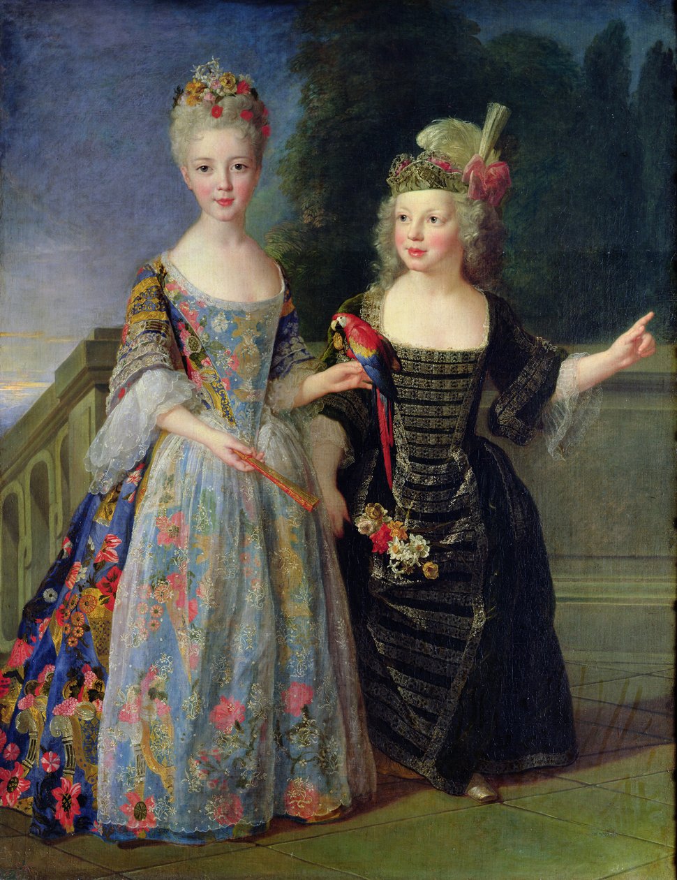 Catherine-Eleonore de Bethisy (1707-67) és testvére, Eugene-Eleanore (1709-81) (olaj, vászon) alkotó: Alexis Simon Belle