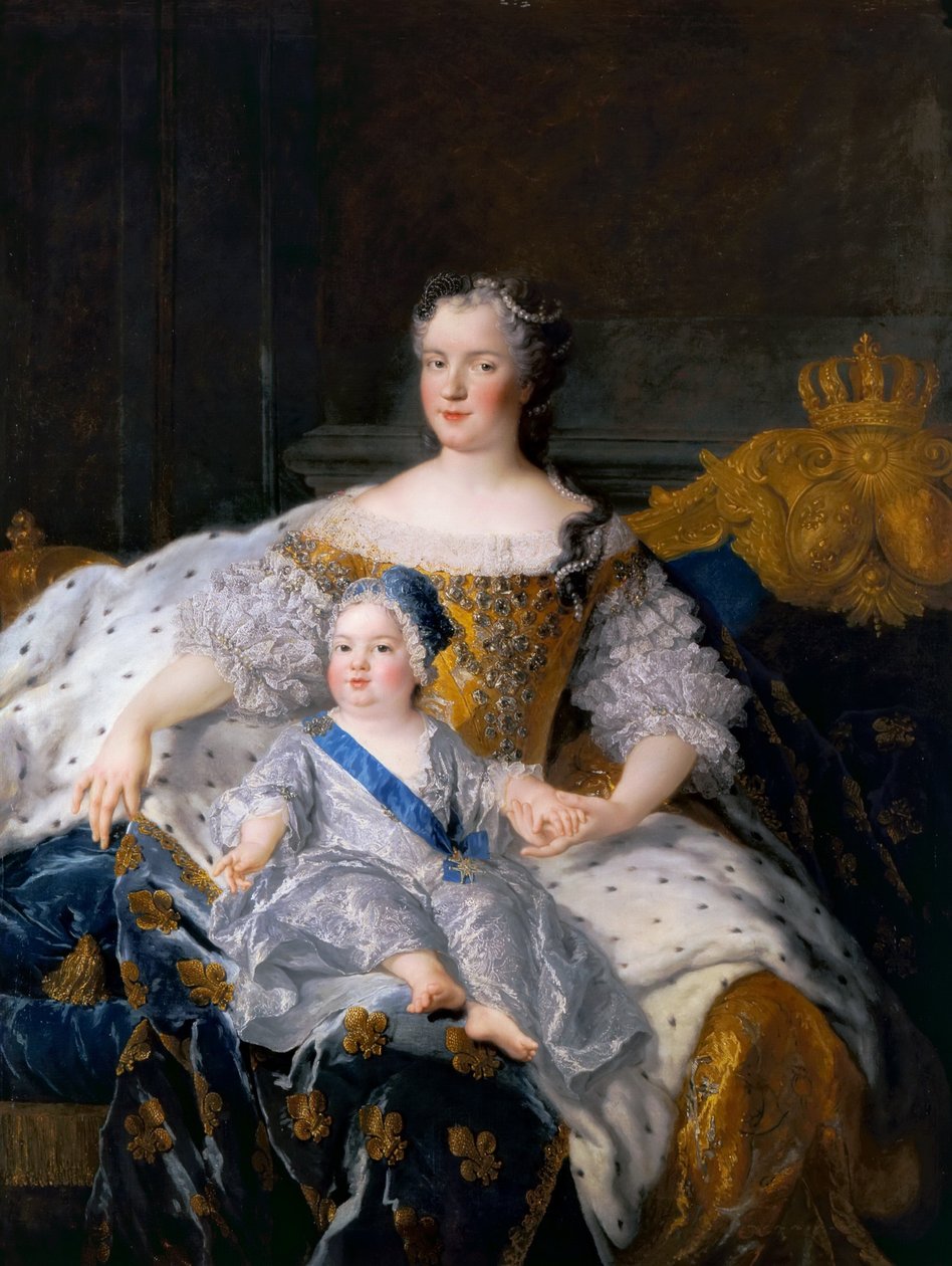 Marie Leszczynska Louissal, a francia Dauphinnal alkotó: Alexis Simon Belle