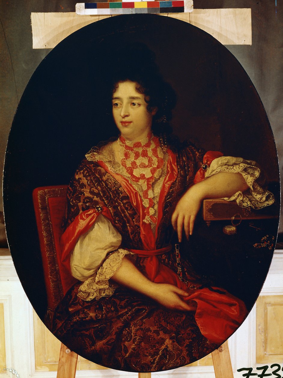 ""A francia királynő udvarában várakozó hölgy portréja"" (Várakozó hölgy portréja) Alexis Simon Belle festménye (1674-1734) Ermitázs Múzeum, Szentpétervár alkotó: Alexis Simon Belle