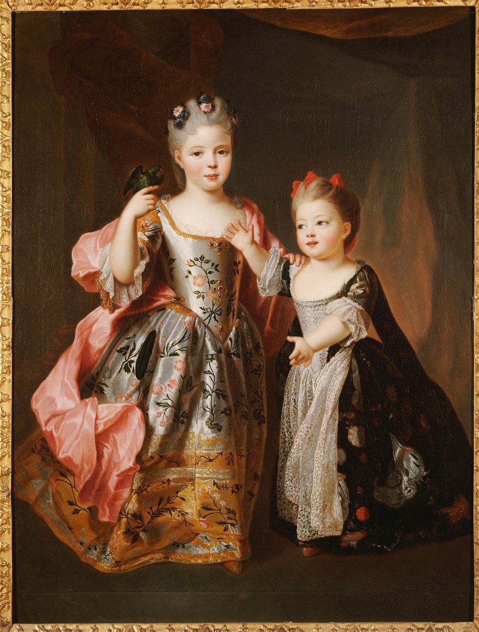 Két fiatal lány portréja, akikről azt mondják, hogy Adelaide és Victoire, XV. Lajos lányai alkotó: Alexis Simon Belle