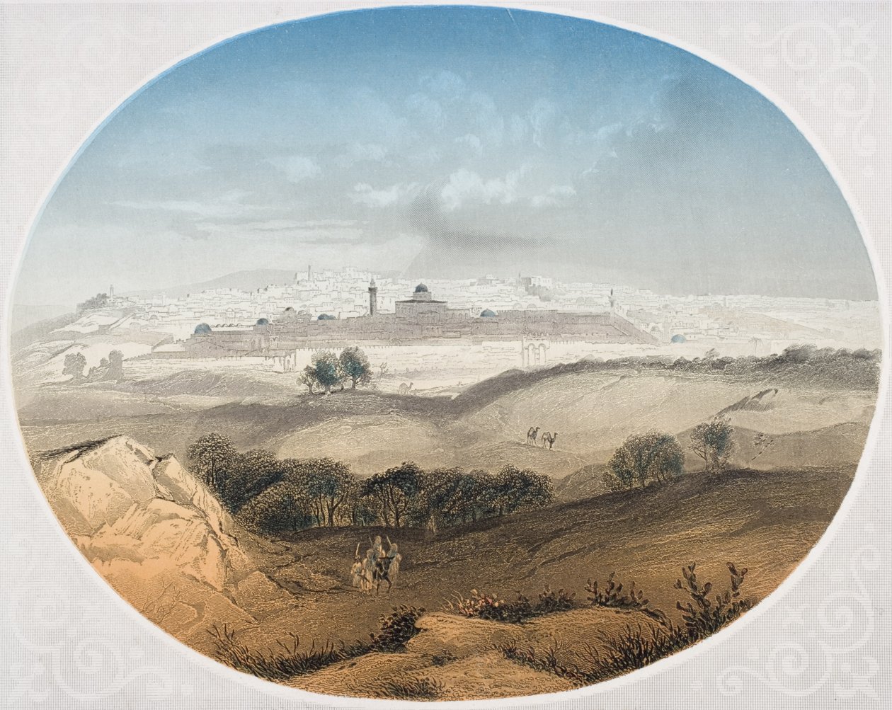 Jeruzsálem, Albert Henry Payne (1812-1902) metszetében, John Fleetwood tiszteletes „Megváltónk, Jézus Krisztus élete” című művének előlapja (lásd: 276238) alkotó: Alexius Geyer