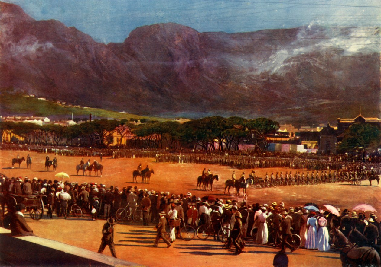 „A fokvárosi gárda összejövetele a felvonulási területen Fokváros, 1901. január 12.”, 1901. alkotó: Alf S Hosking
