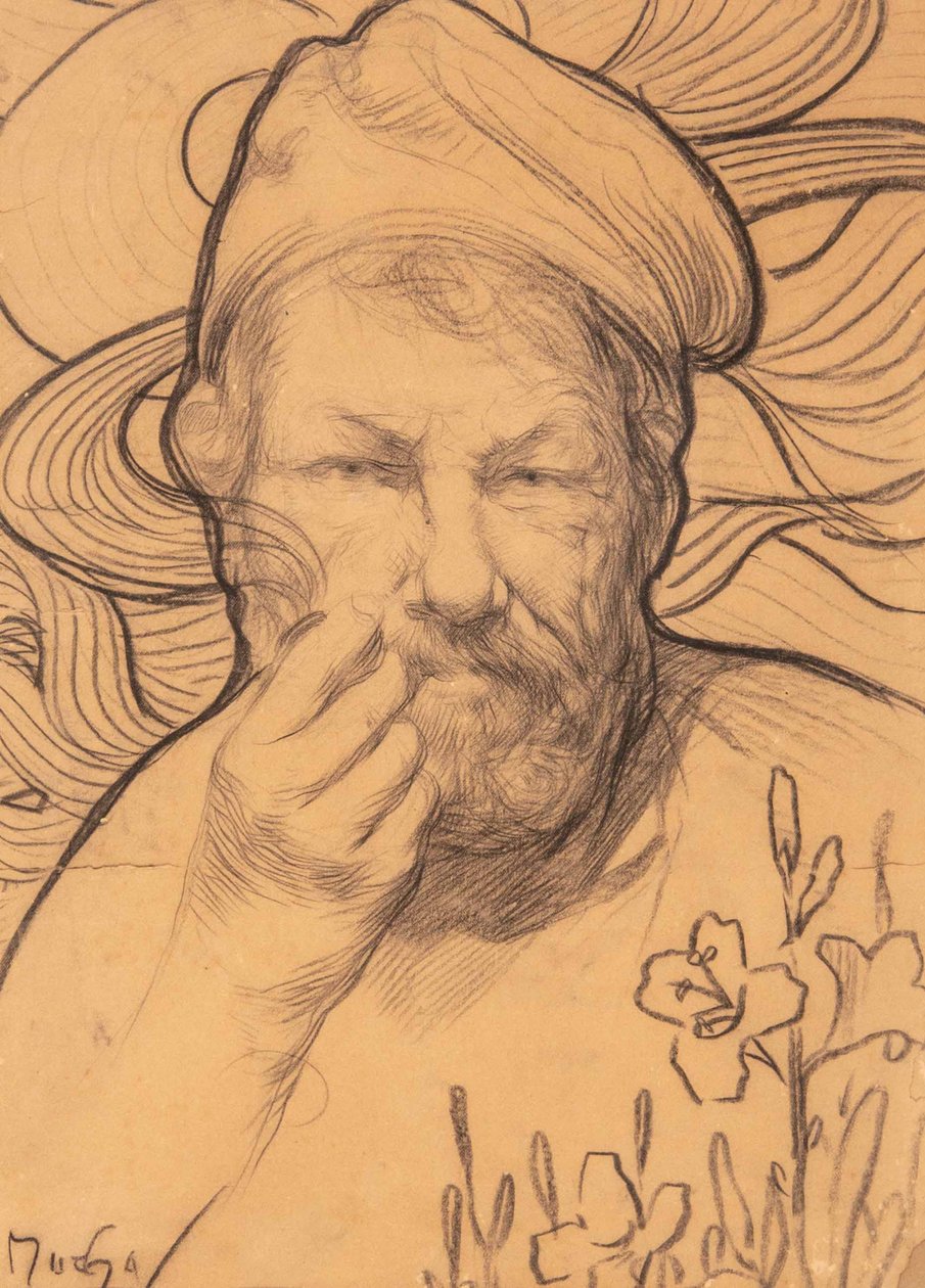 Önarckép, 1900-1910-es évek. alkotó: Alfons Marie Mucha