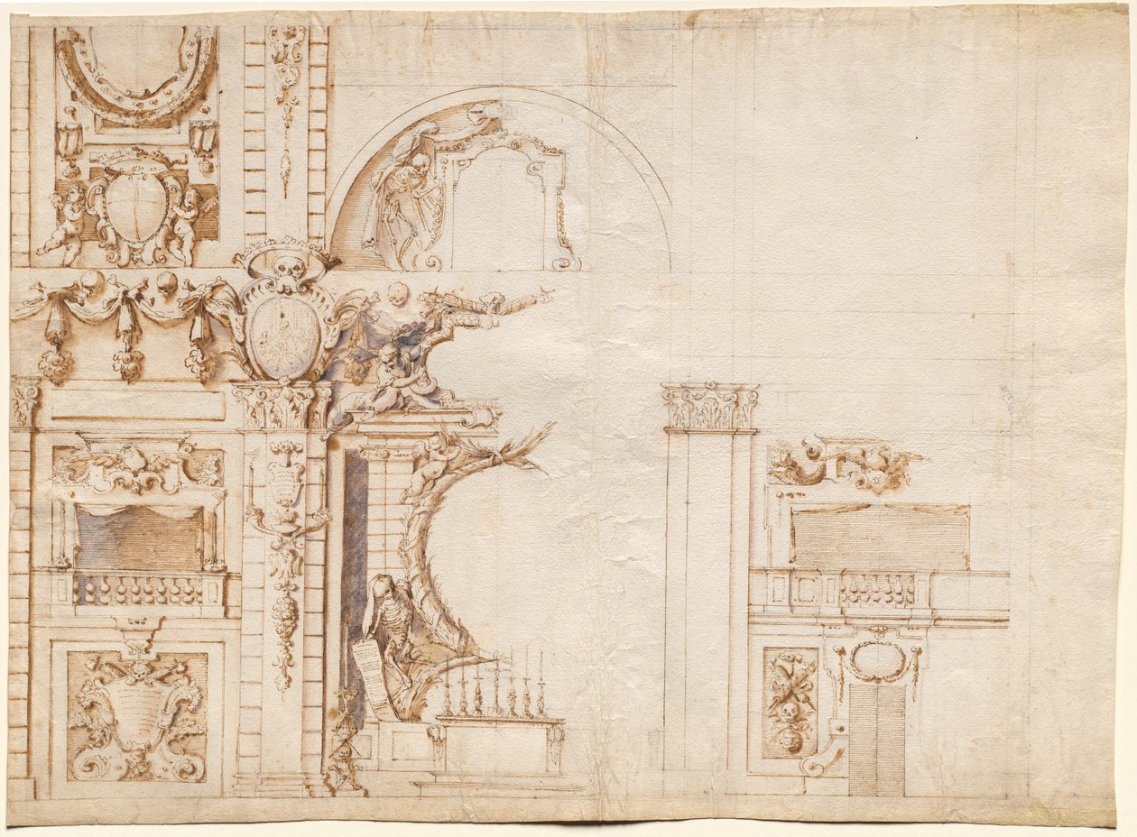 Tanulmány a firenzei San Lorenzóban, 1637-ben II. Ferdinánd római császár tiszteletére rendezett „Essequie” számára alkotó: Alfonso Parigi