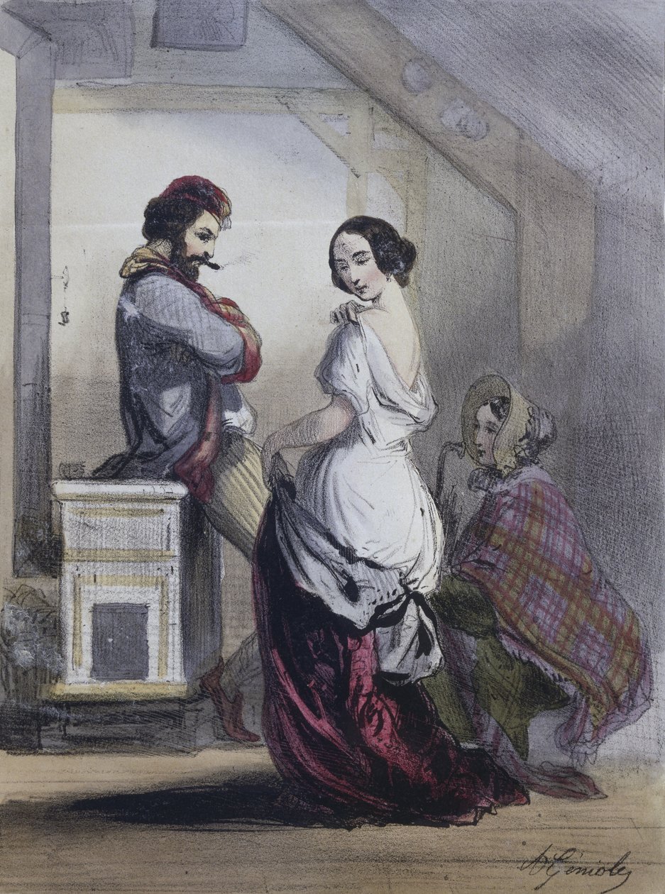 Művész és modell, 1850 ) alkotó: Alfred Andre Geniole