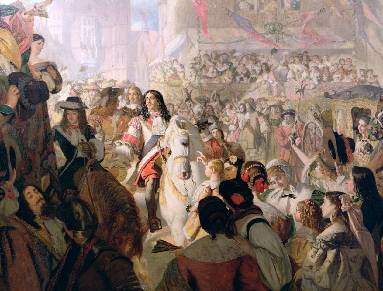 II. Károly (1630-85) Whitehallba való visszatérése 1660-ban, 1867 alkotó: Alfred Barron Clay