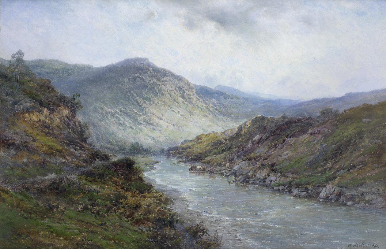 Perthshire folyó vagy Callander közelében alkotó: Alfred de Breanski