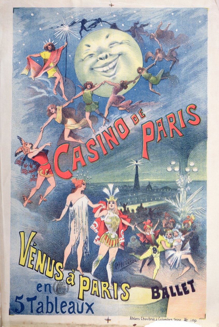 A „Venus a Paris” Revü-t hirdető plakát a Casino de Parisban, XIX. század végén alkotó: Alfred Choubrac