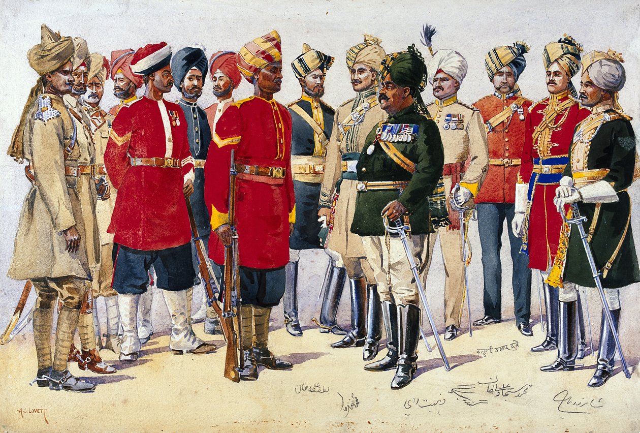 Birodalmi szolgálati csapatok, illusztráció az India hadseregeiből, G.F. őrnagy. MacMunn, 1911-ben, 1908-ban jelent meg alkotó: Alfred Crowdy Lovett