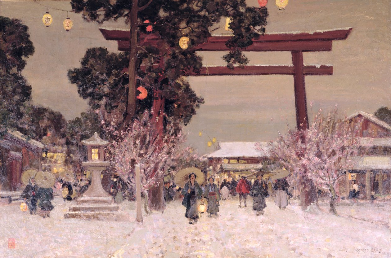 Kilátás egy sintó szentélyre, 1889 körül alkotó: Alfred East