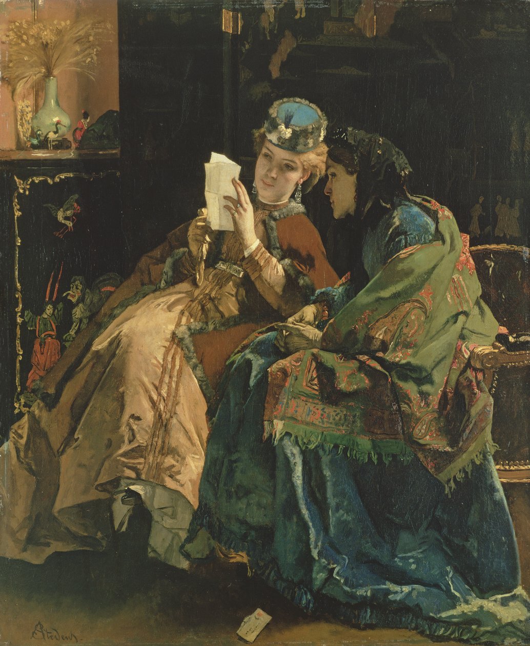 A levél elolvasása alkotó: Alfred Emile Stevens