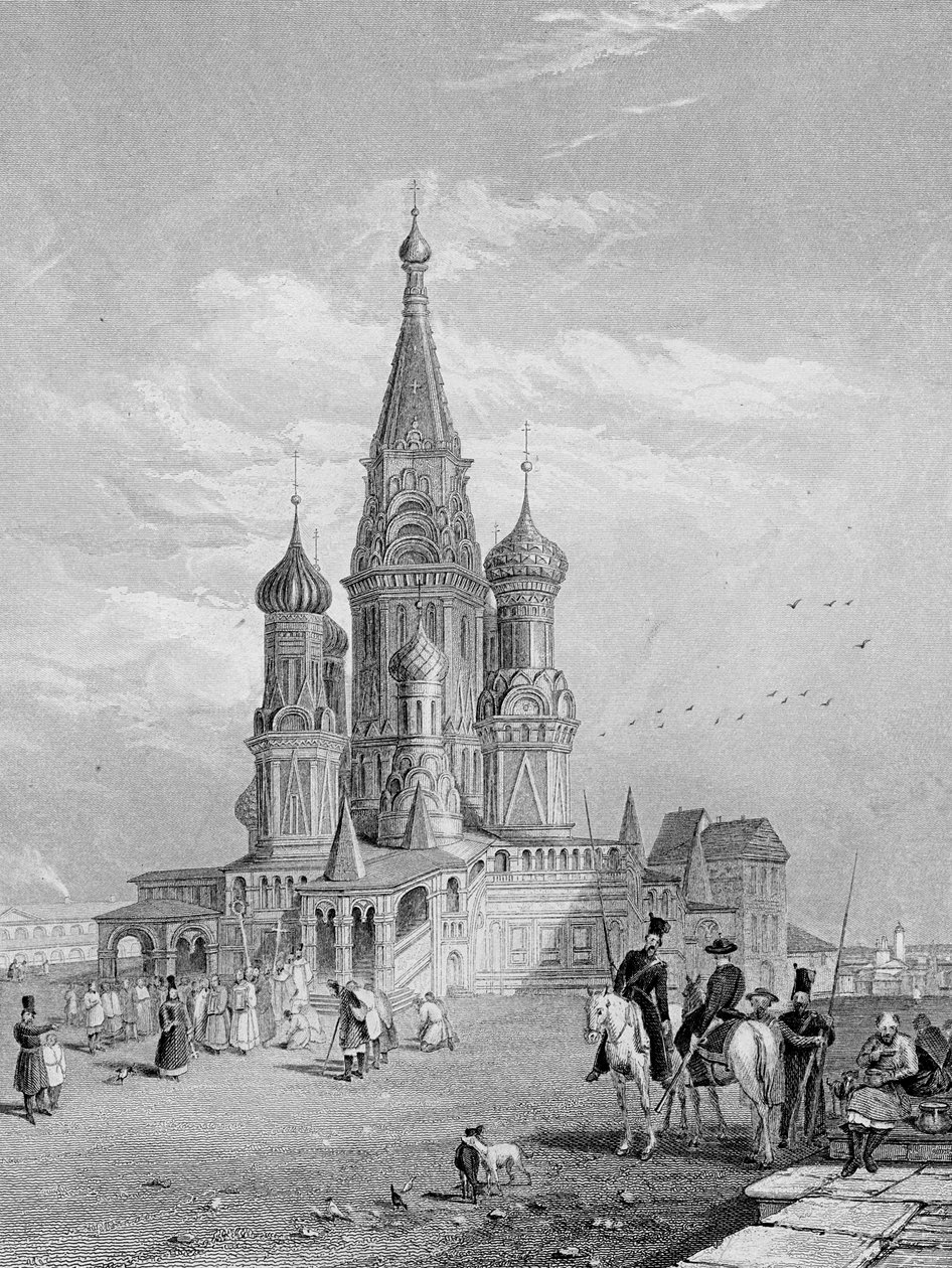 Szent Bazil-székesegyház, Moszkva, vésette Turnbull, 1835 alkotó: Alfred Gomersal Vickers