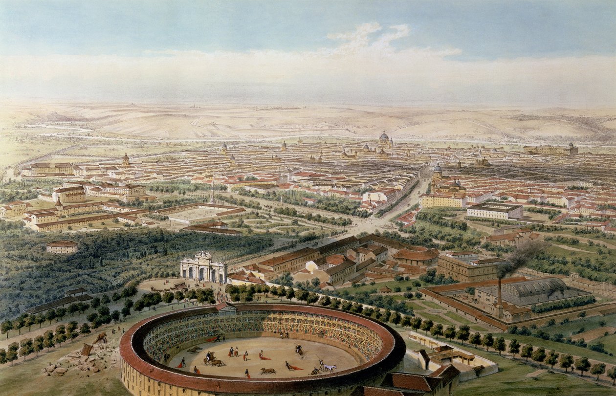 Madrid légifelvétele a Plaza de Torosról, 1854 alkotó: Alfred Guesdon