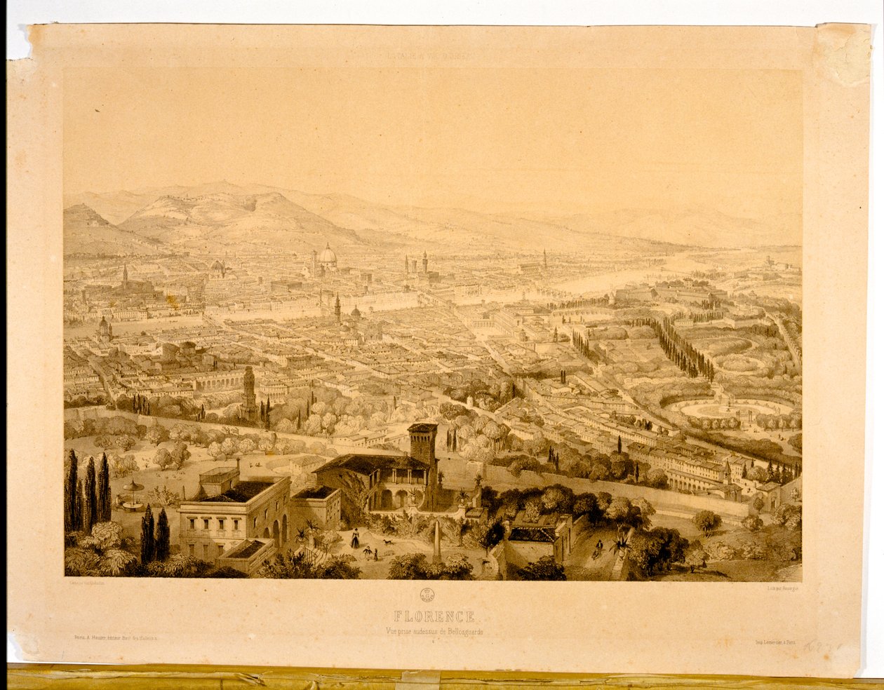 Firenze, kilátás Bellosguardo felülről alkotó: Alfred Guesdon
