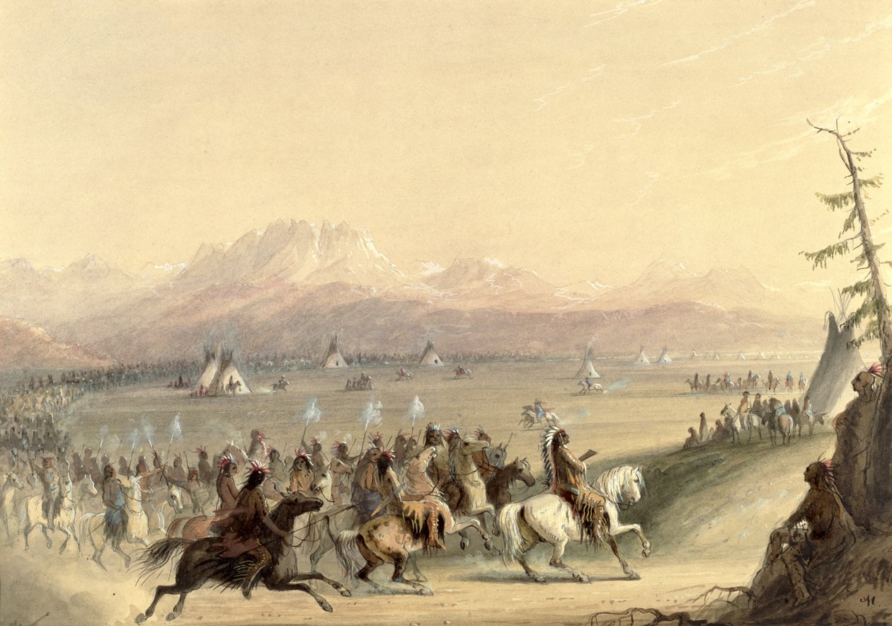 Kavalkád, 1858 körül alkotó: Alfred Jacob Miller
