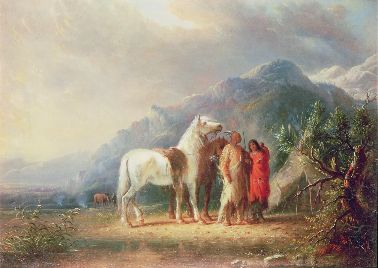 Sioux tábori jelenet alkotó: Alfred Jacob Miller