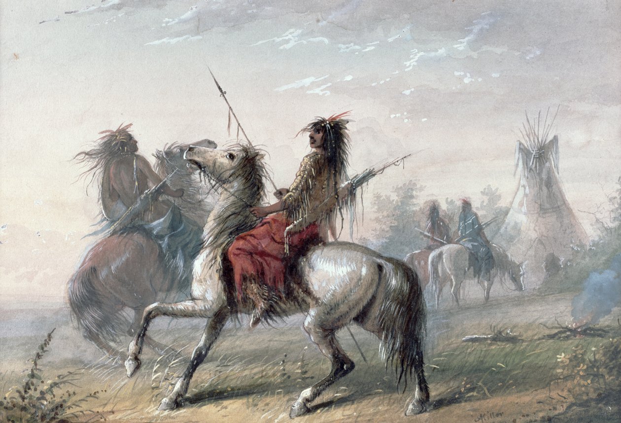 Kígyóindiánok, 1837 alkotó: Alfred Jacob Miller