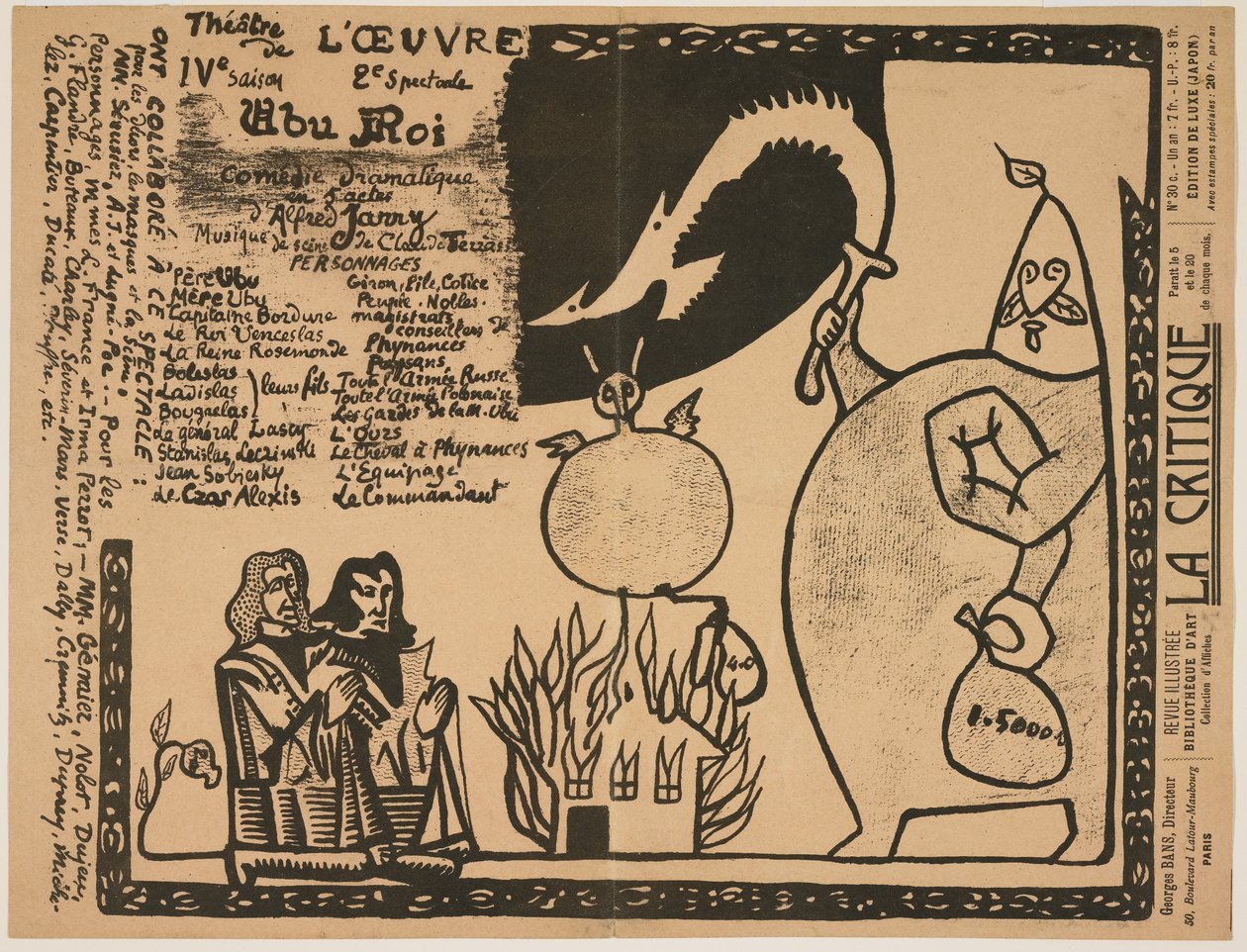 Az Ubu Roi programja, 1896 alkotó: Alfred Jarry