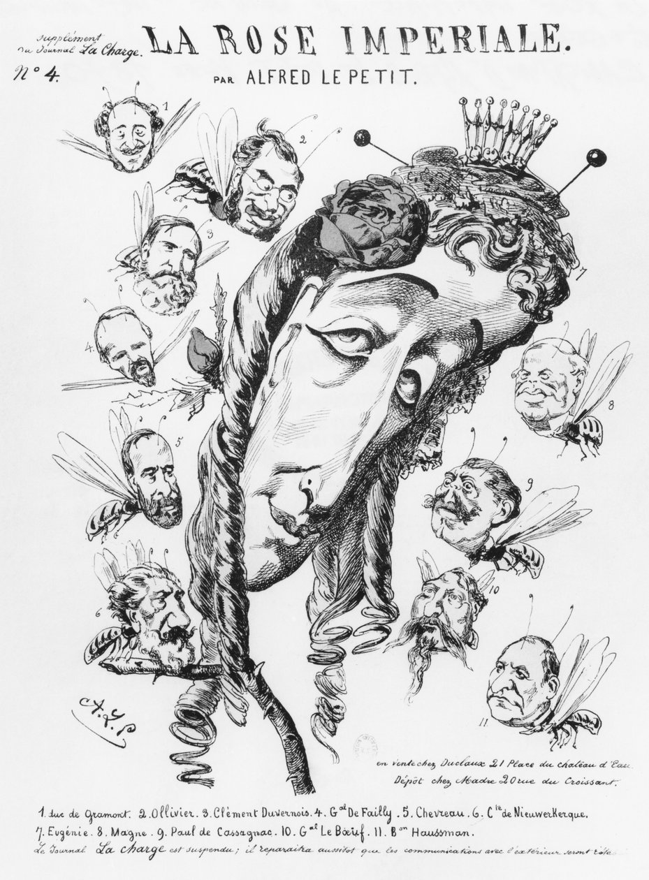 Eugenie császárnő, illusztráció a „La Rose Imperiale”-ból, a „La Charge” kiegészítése, 1870 körül alkotó: Alfred Le Petit