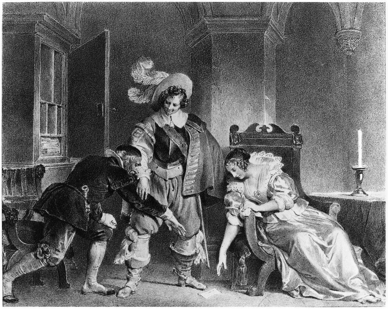 Lindor levele, illusztráció Pierre Augustin Caron de Beaumarchais (1732-99) „A sevillai borbély” című művéből alkotó: Alfred Leon Lemercier