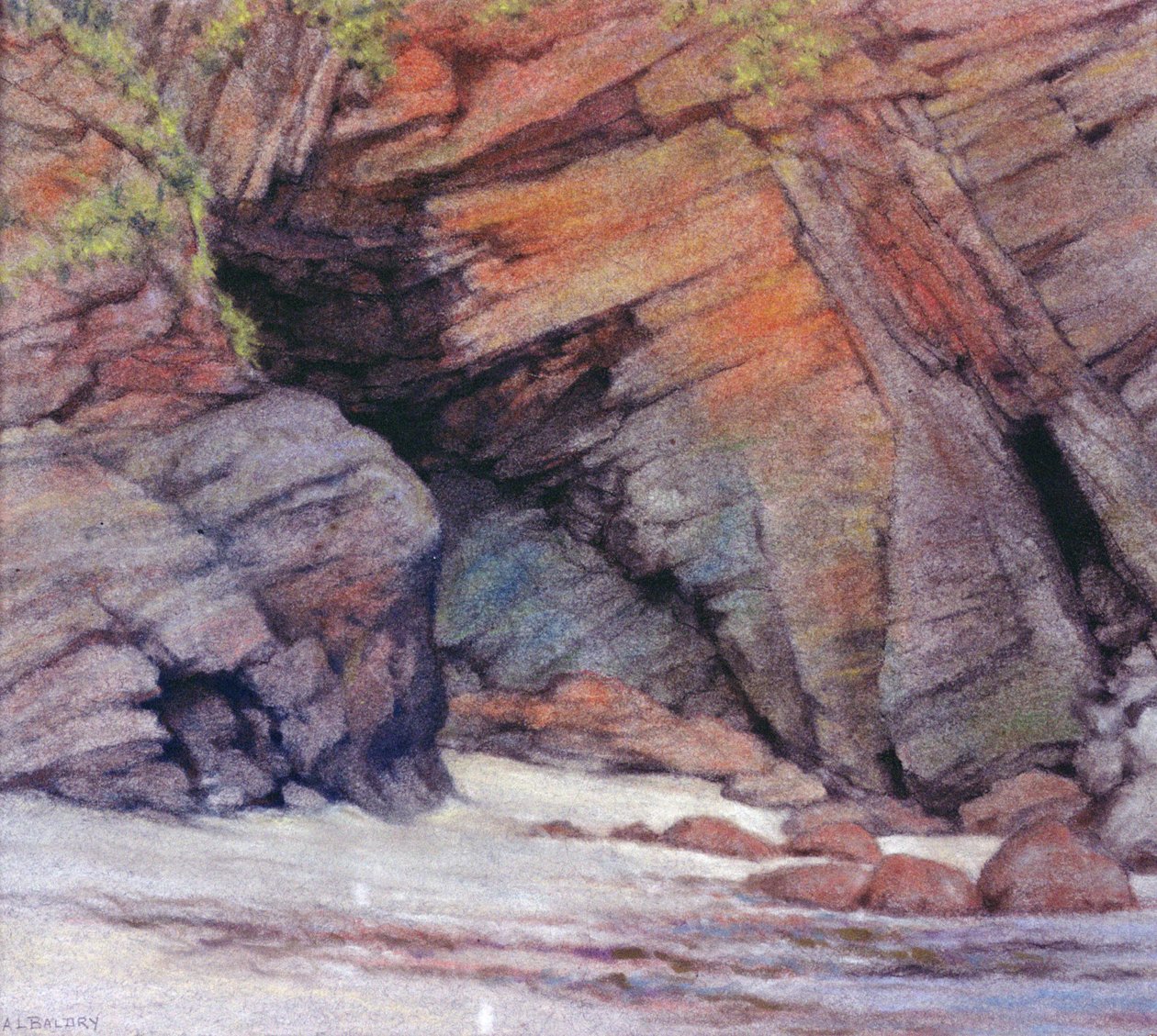 Rocks at Cadgwith, Cornwall, 1924 (pasztell) alkotó: Alfred Lys Baldry