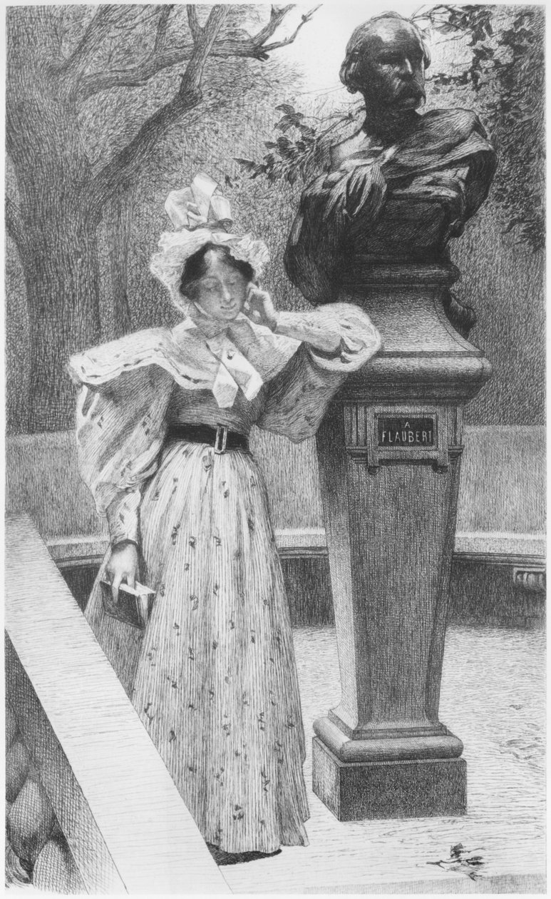 Emma Bovary, előlap, Gustave Flaubert (1821-80) „Madame Bovary” című művéből készült illusztráció, Carlo Chessa (1855-1925) metszete, 1905 alkotó: Alfred Paul Marie Richemont