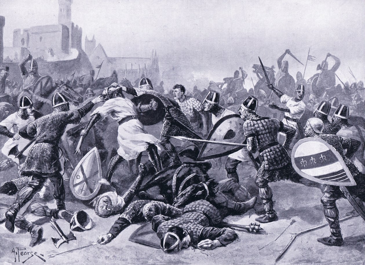 Stephen fogságba esett a lincolni csatában, AD1141, 1920-as években alkotó: Alfred Pearse
