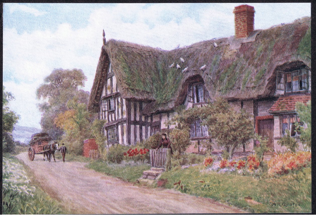Great Comberton, Worcester, a The Cottages and the Village Life of Rural Englandből, amelyet a Dent & Sons Limited adott ki, 1912 alkotó: Alfred Robert Quinton