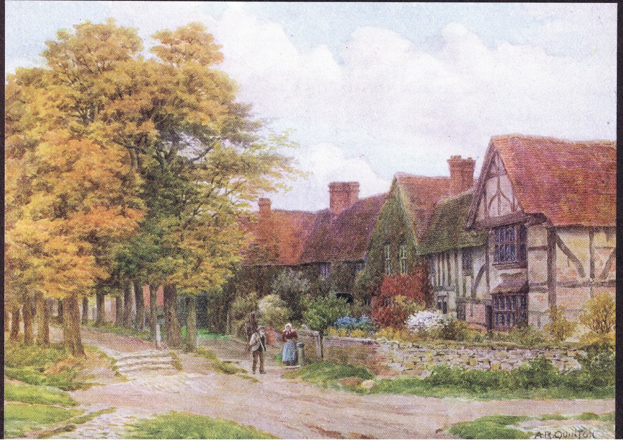 The Priory, Steventon, Berkshire, a The Cottages and the Village Life of Rural Englandből, amelyet a Dent & Sons Limited adott ki, 1912 alkotó: Alfred Robert Quinton