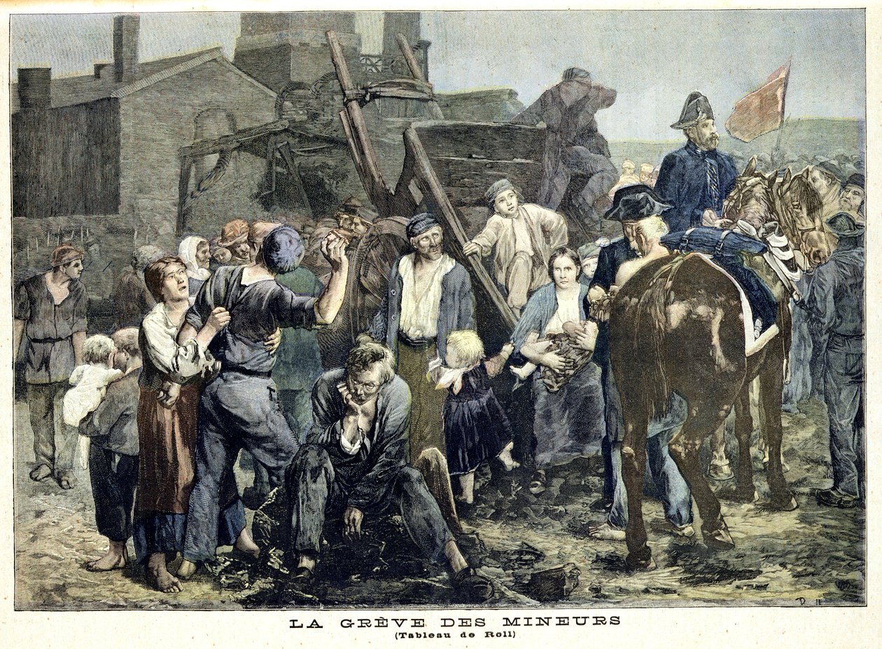 A bányászsztrájk Carmaux-ban, a "Le Petit Journal"-ból, 1892. október 1. alkotó: Alfred Roll
