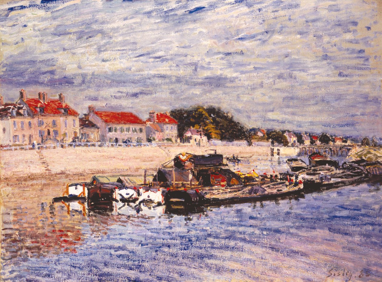 Bárkák a Loing-on Saint-Mammès-ben alkotó: Alfred Sisley