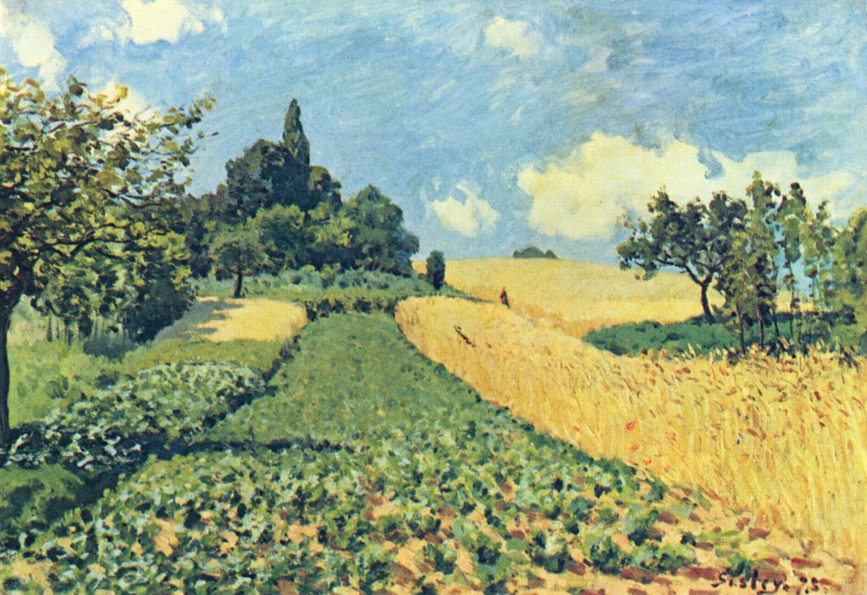 Gabonaföldek az Argenteuil dombokon alkotó: Alfred Sisley