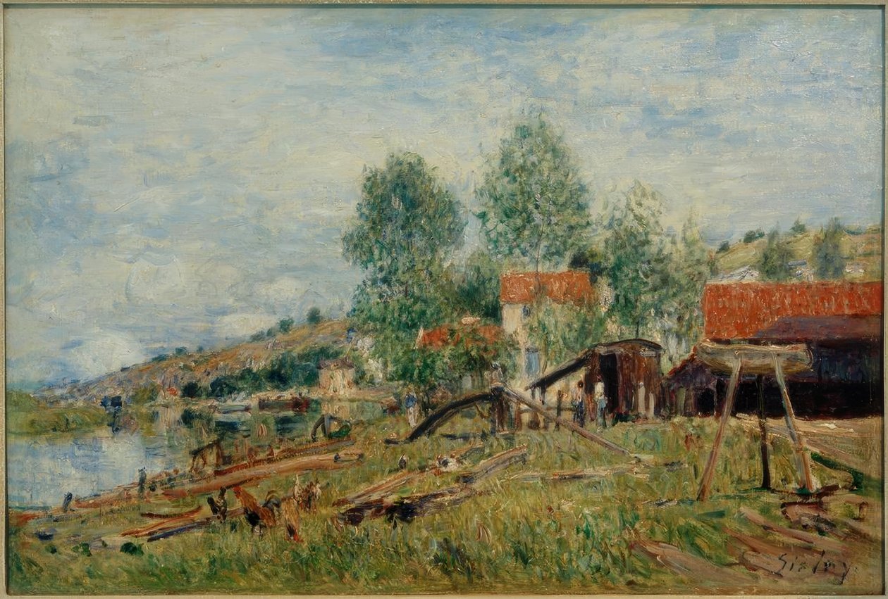 A helyszín St. Mammès-ban alkotó: Alfred Sisley
