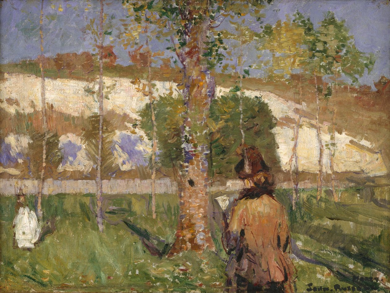 Madame Sisley a Loing partján Moretben alkotó: Alfred Sisley
