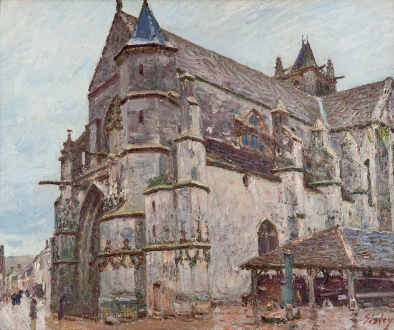 Moret Boldogasszony im Morgenregen alkotó: Alfred Sisley