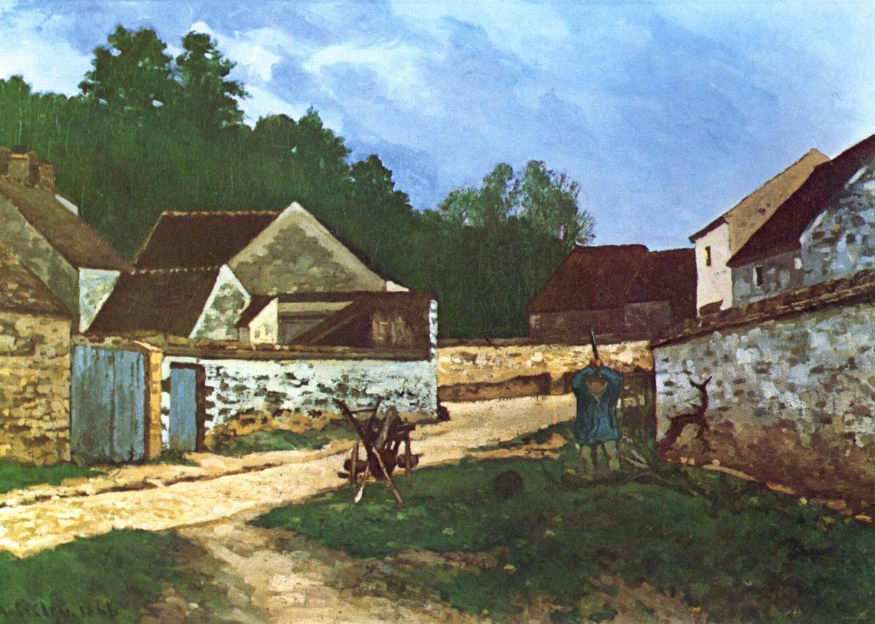 Falu utca Marlotte -ban alkotó: Alfred Sisley
