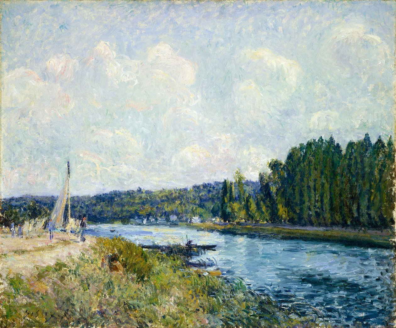 Az Oise bankjai alkotó: Alfred Sisley