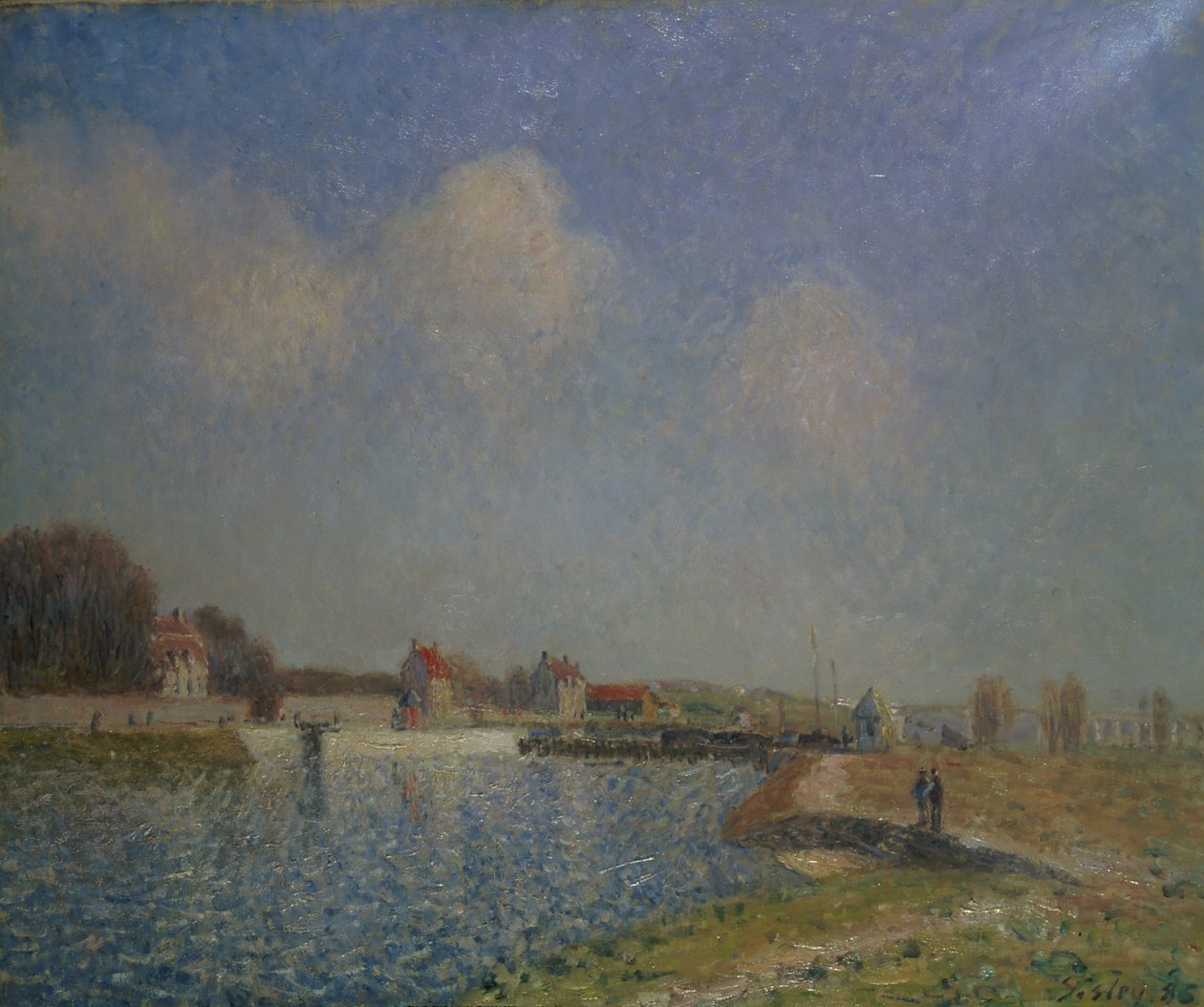 Loing Saint-Mammes-ban, 1885 alkotó: Alfred Sisley