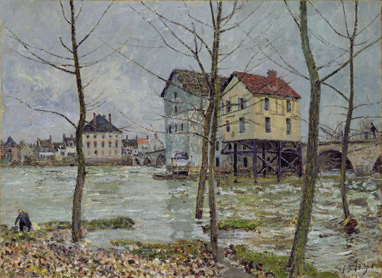A malmok Moret-sur-Loingban, tél, 1890 alkotó: Alfred Sisley