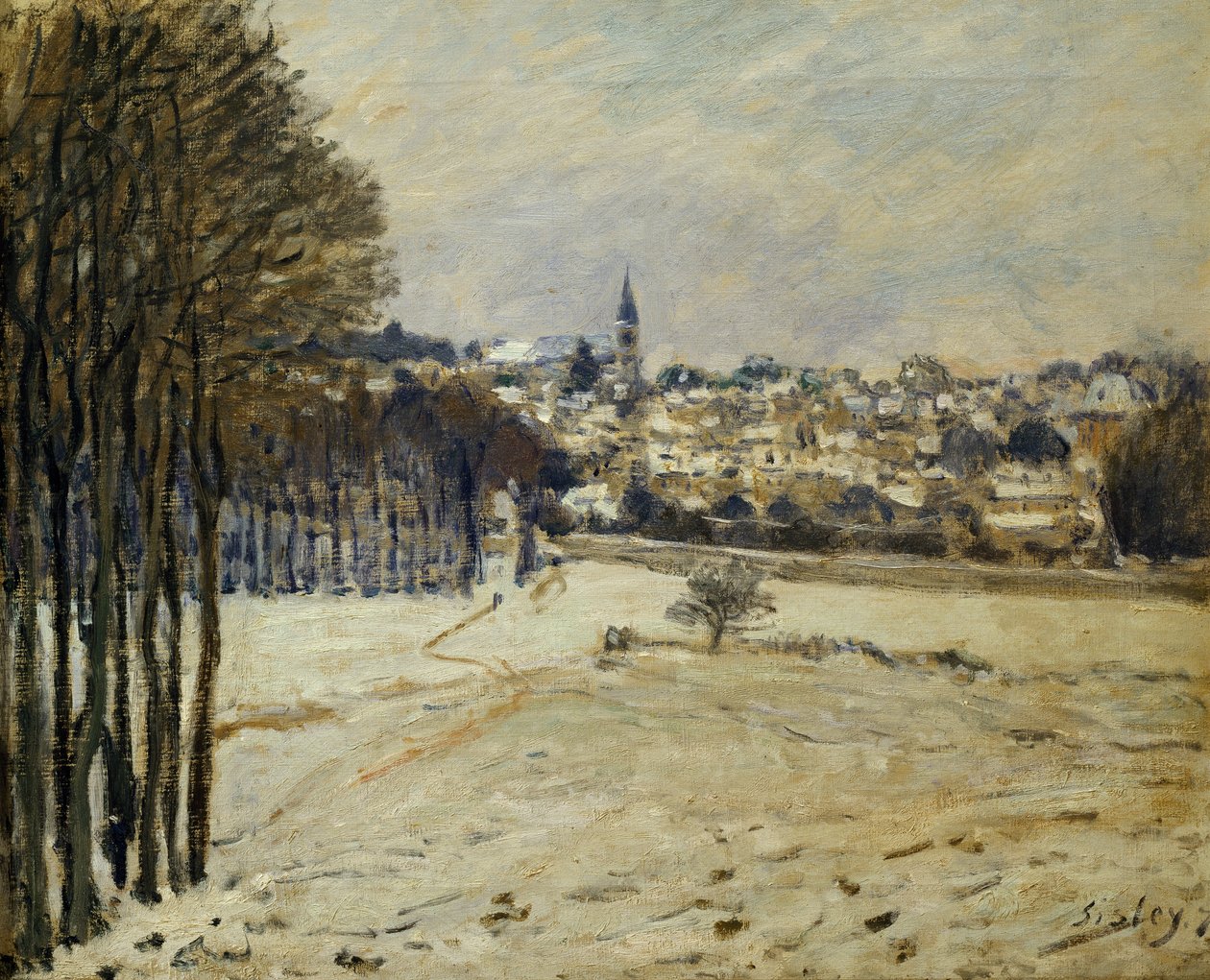 A hó Marly-le-Roiban, 1875 alkotó: Alfred Sisley