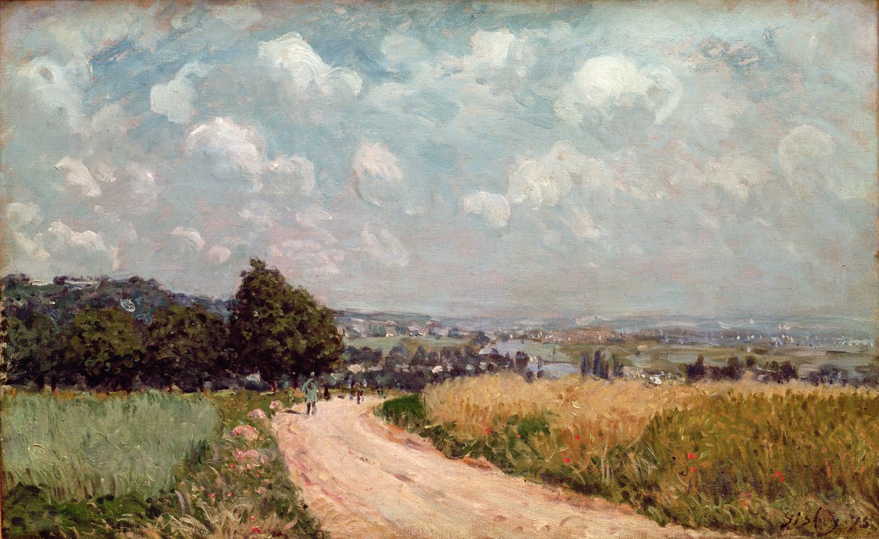Forduló út vagy, Kilátás a Szajnára, 1875 alkotó: Alfred Sisley