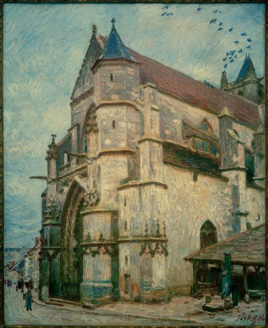Délután egy régi templom alkotó: Alfred Sisley