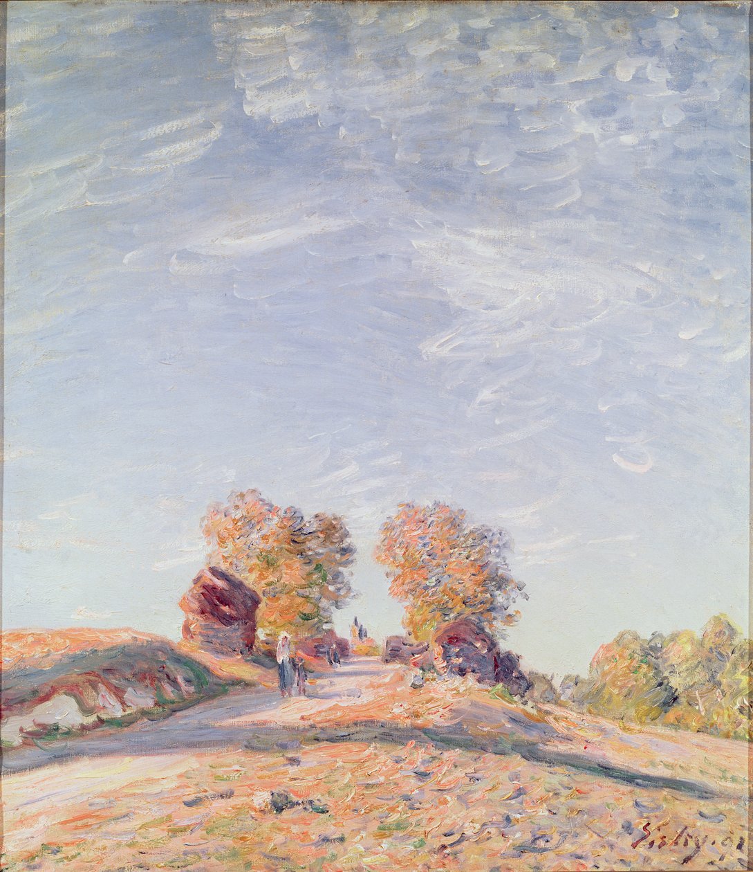 Uphill Road in Sunshine, 1891 alkotó: Alfred Sisley