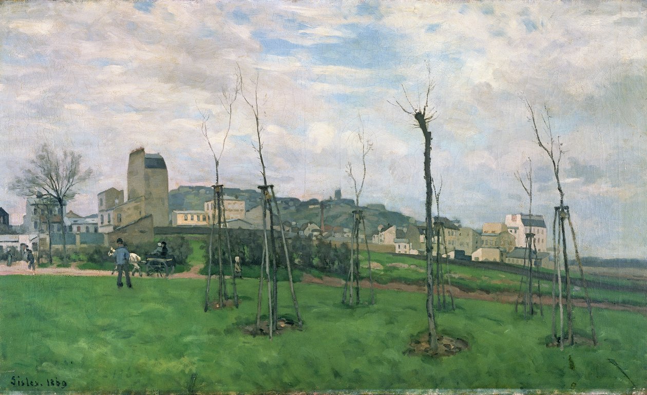 A Montmartre látképe a Cite des Fleurs, Les Batignolles, 1869 alkotó: Alfred Sisley