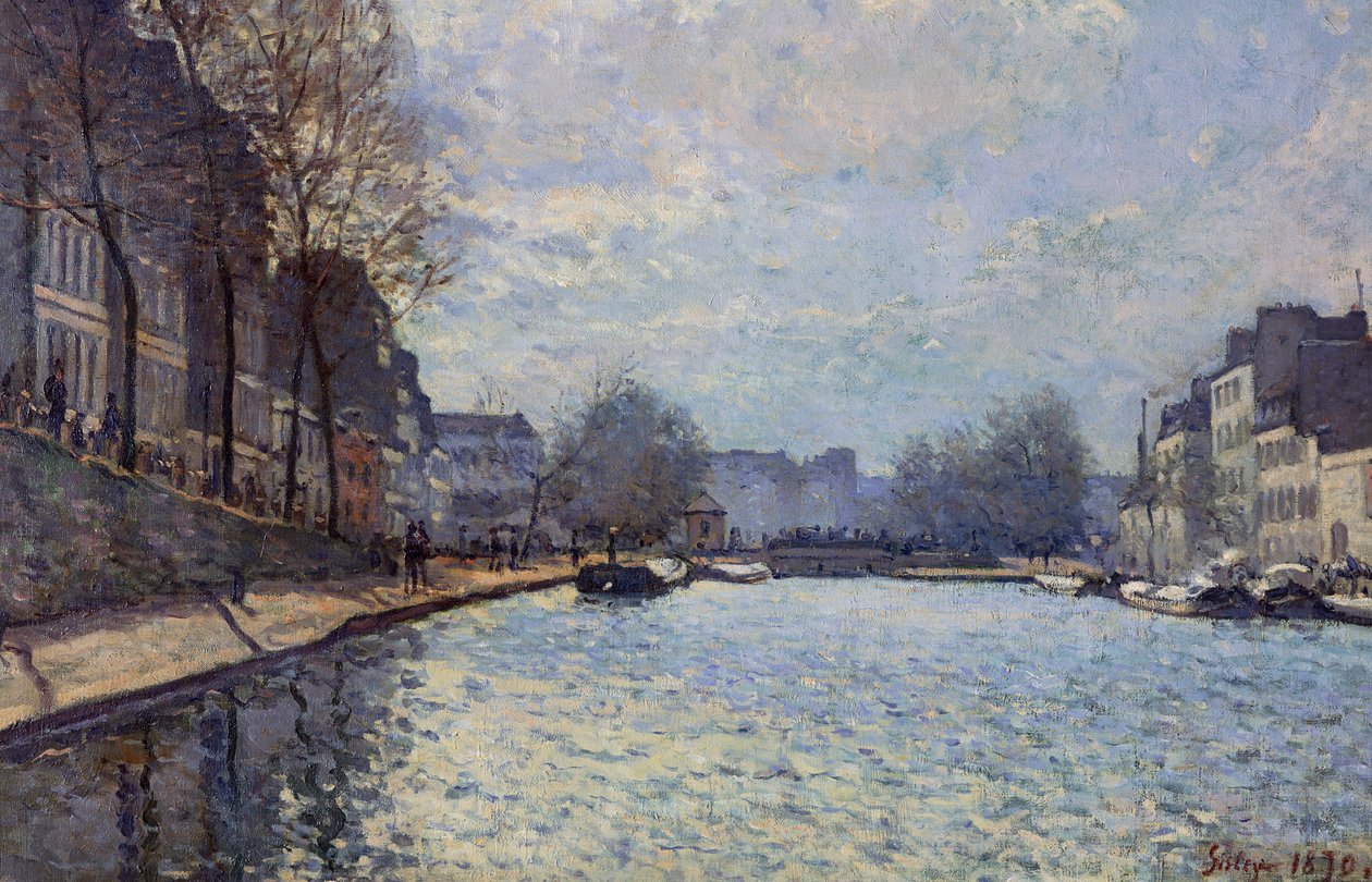 Kilátás a Saint-Martin csatornára, Párizs, 1870 alkotó: Alfred Sisley